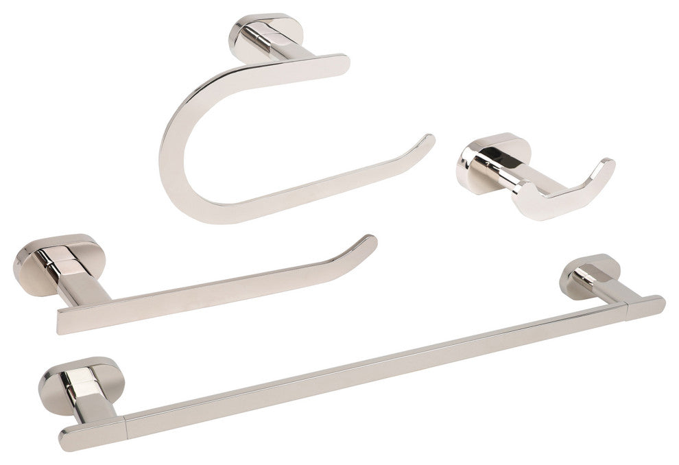 Moscow Series Polished Nickel Bathroom 4 Piece Accessory Set (18)