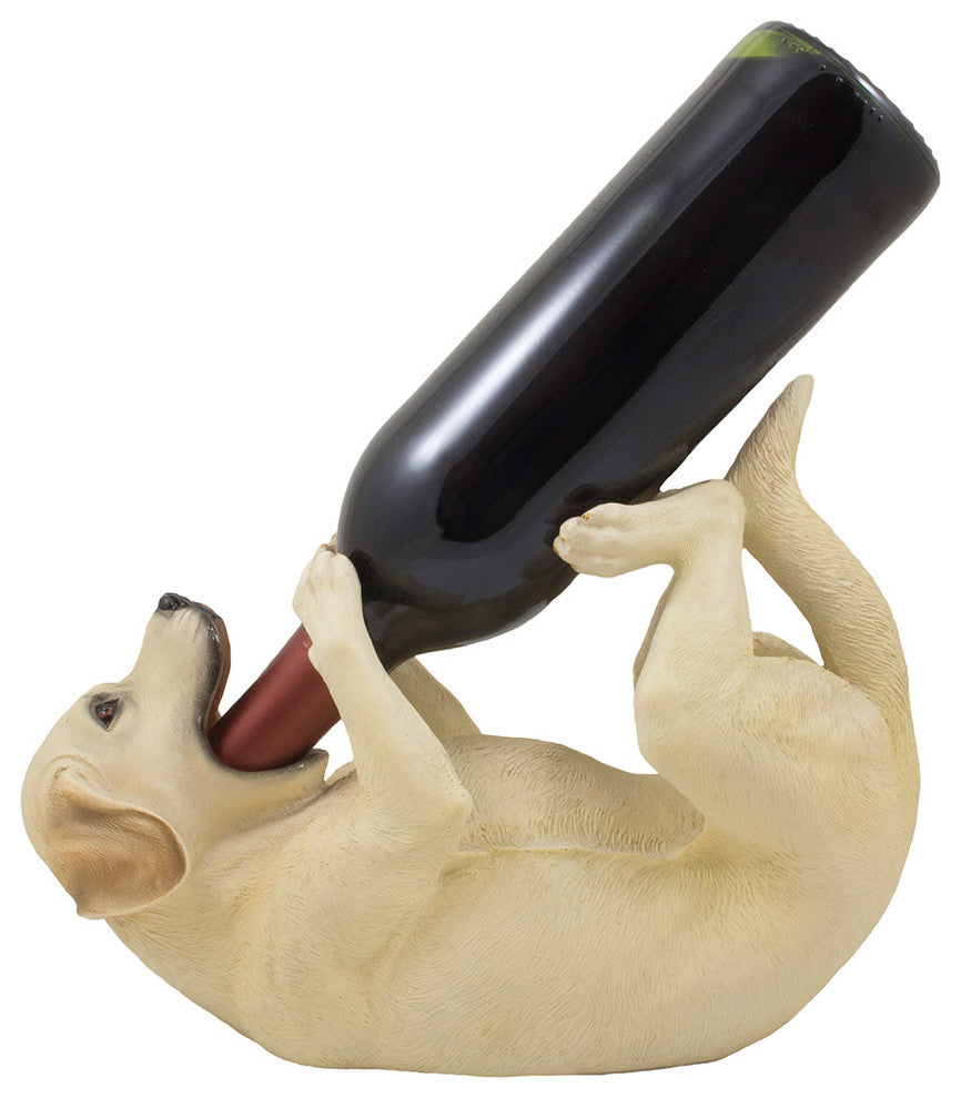 Drinking Labrador Retriever Puppy Dog Decorative Wine Bottle Holder