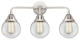 Beacon Bath Vanity Light, Polished Chrome, Clear, Clear