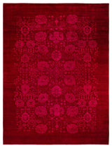 Overdyed, One-of-a-Kind Hand-Knotted Area Rug Pink, 10'2"x13'6"
