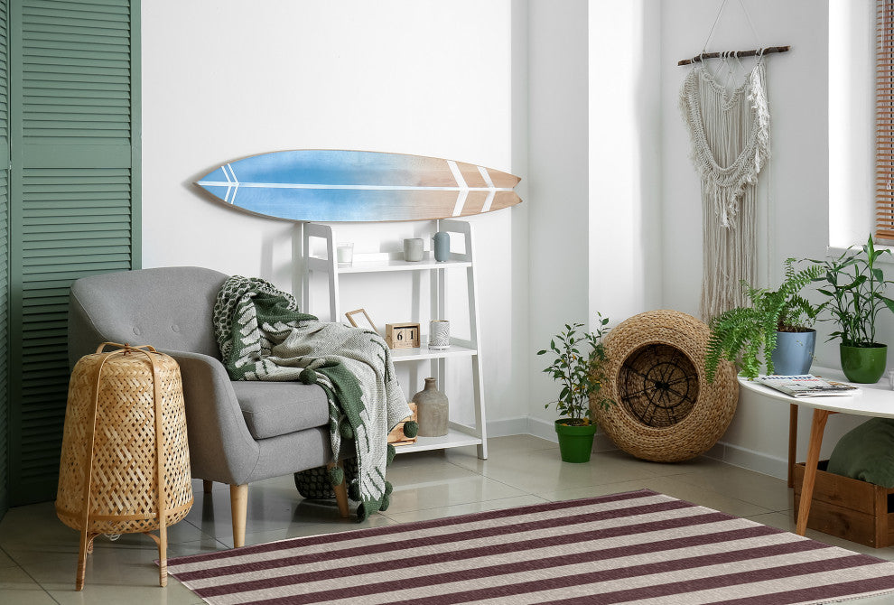 Stripes Americana Chenille Area Rug, Red, 4'x6'