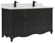 Legion Furniture WS2512 Series Bathroom Sink Vanity, Tricorn Black, 60", Artificial Stone Top, Double Sink