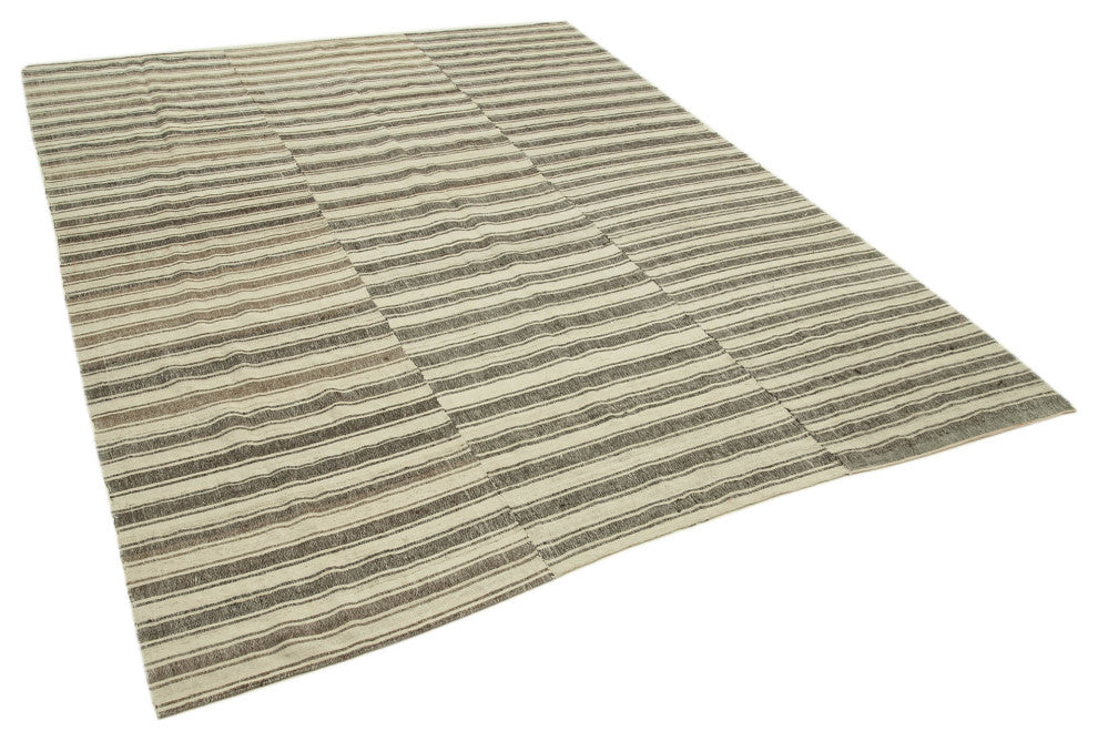 Rug N Carpet - Handwoven Turkish 6' 7'' x 8' 4'' Rustic Wool Kilim Rug