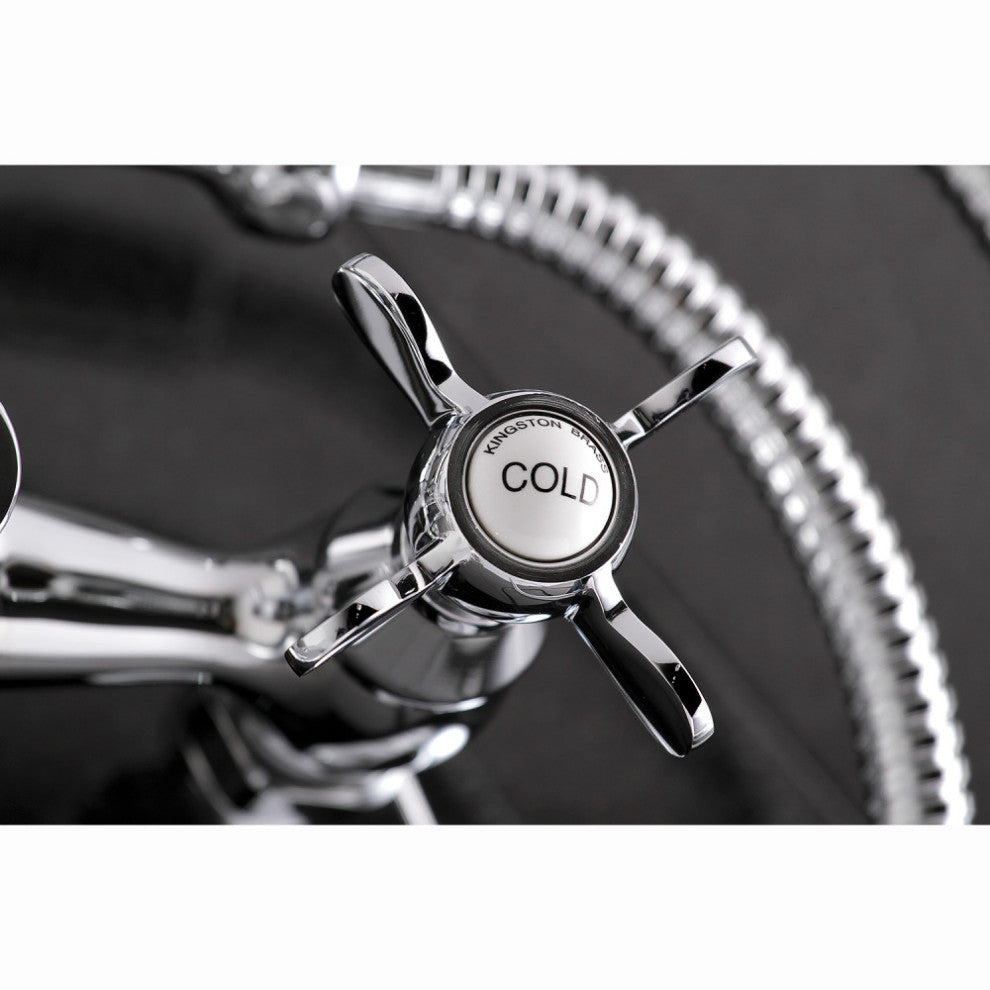 Essex 3" - 9" Adjustable Centers Wall Mount Tub Filler with Hand Shower, Chrome