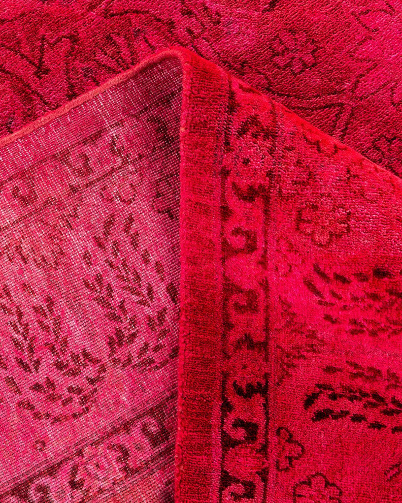 Overdyed, One-of-a-Kind Hand-Knotted Area Rug Pink, 6'2"x9'2"