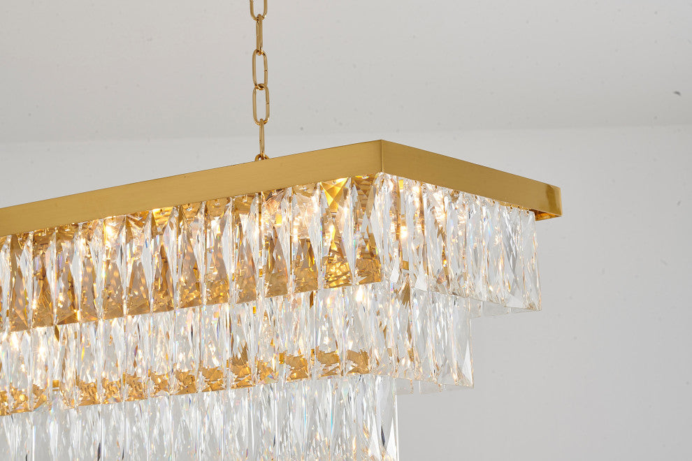 Bethel International LA36C38G 12-Light Chandelier, Satin Brass