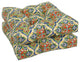 19" Squared Outdoor Tufted Dining Chair Cushions, Set of 4, Splendor Festive