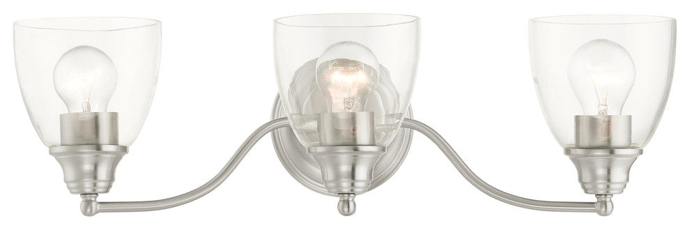 Brushed Nickel Transitional, Colonial, Vanity Sconce