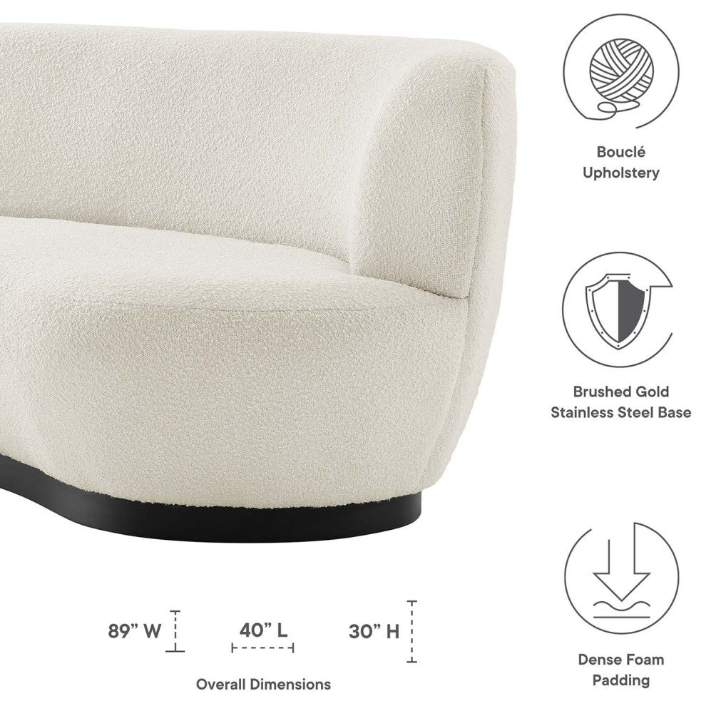 Sofa, Black Ivory, Fabric, Modern, Living Lounge Cafe Hotel Lobby Hospitality