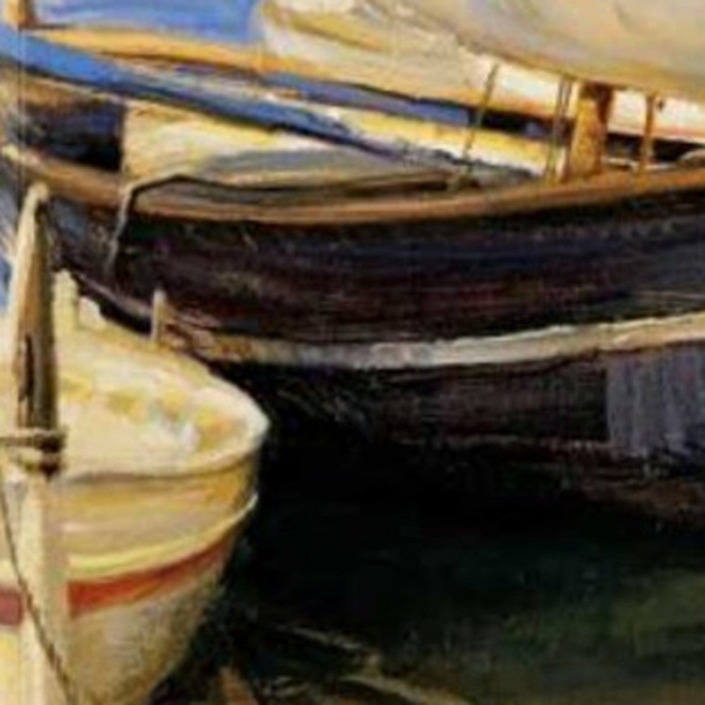 20" Fleet of Boats With Open White Sails Giclee Wrap Canvas Wall Art