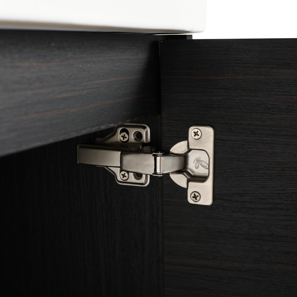 GDF Studio 40" Wall-Mounted Bathroom Vanity, Ceramic Sink & Soft-Close Doors