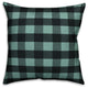 Teal Buffalo Check Plaid Throw Pillow Cover, 18"x18"