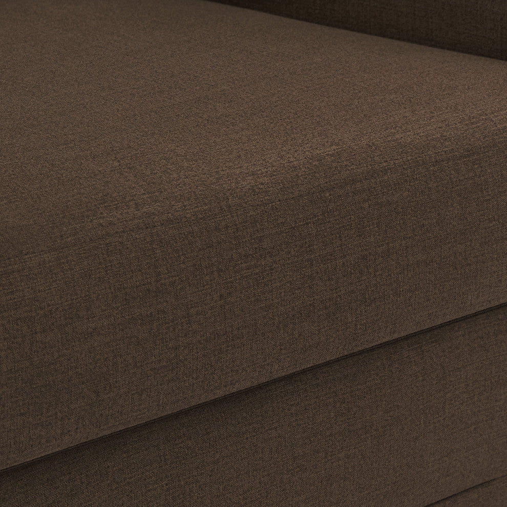 Kimora Linen Textured Fabric Upholstered Chair, Brown