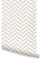 Herringbone Solid Peel and Stick Vinyl Wallpaper, Beige, 24"w X 108"h