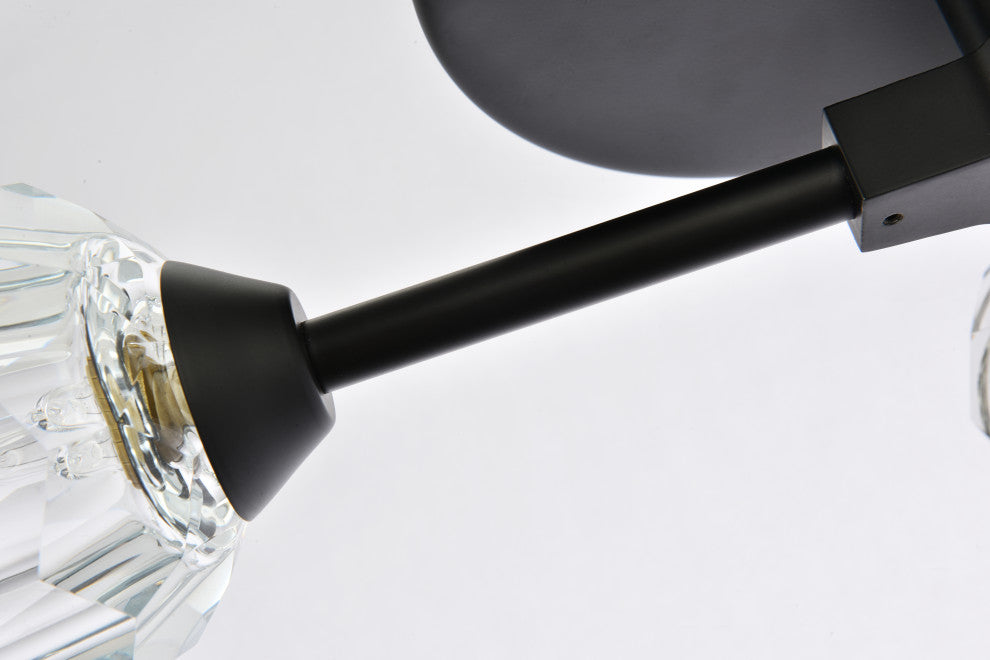 3 Light Flush Mount, Black