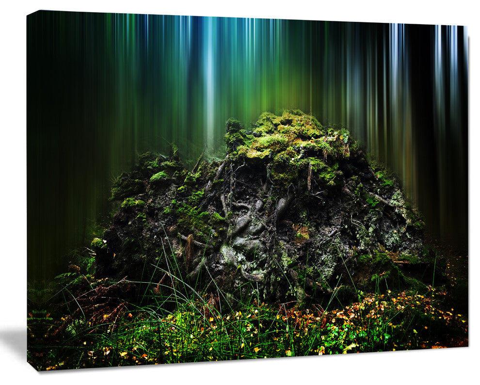 Dark Forest on Snowy Morning, Landscape Canvas Art Print, 20"x12"