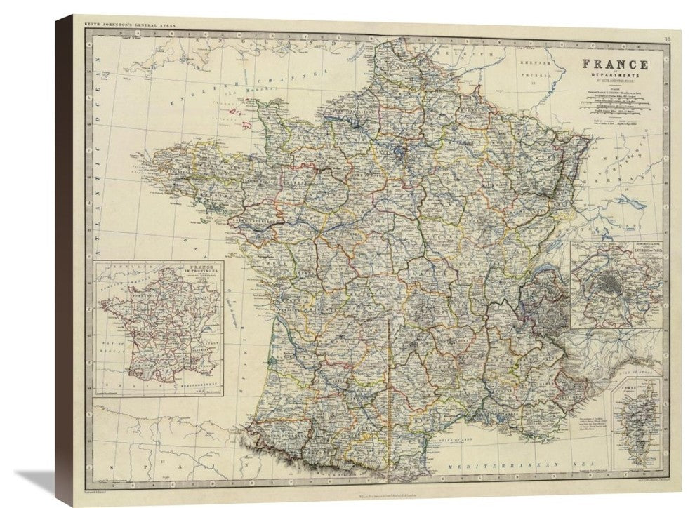 "France, 1861" Stretched Canvas Giclee by Alexander Keith Johnston, 30"x24"