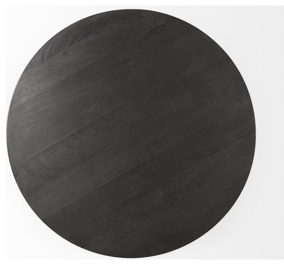 Black Wooden Pedestal Base Coffee Table