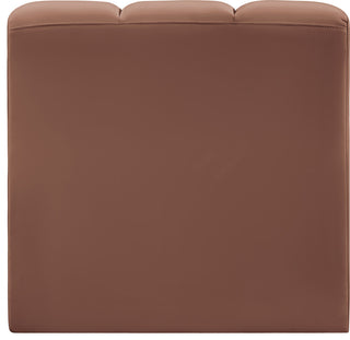 Arc Upholstered Modular Component, Cognac, 1-Piece: Straight Chair, Vegan Leather