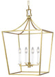 Southold Medium Lantern, Burnished Brass