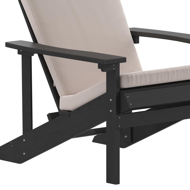 Charlestown Set of 2 Adirondack Chairs with Cushions, Slate Gray/Cream