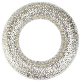 Gold and Clear Beaded Artificial Christmas Wreath 20" Unlit