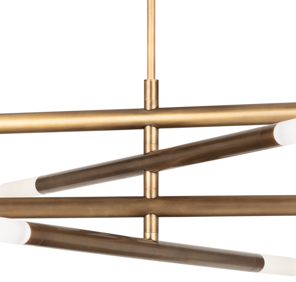 Wick Chandelier, Natural Brass
