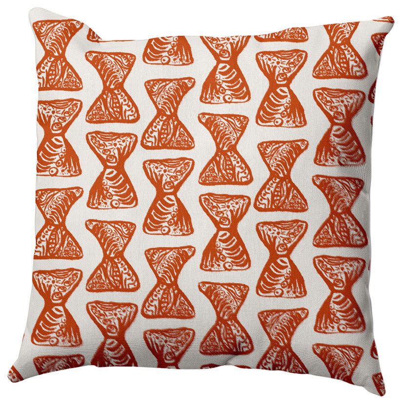 Bongo Rhythm Outdoor Pillow, Orange, 14"x20"