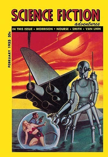 Science Fiction Adventures, February 1953- Gallery Wrapped Canvas Art 28" x 42"
