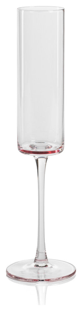 Foligno Champagne Flutes, Set of 6, Light Pink