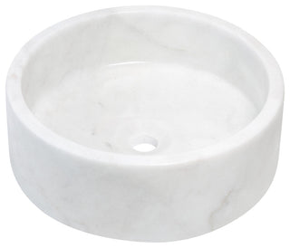 Natural Stone Vessel Bathroom Sink, Blizz Marble