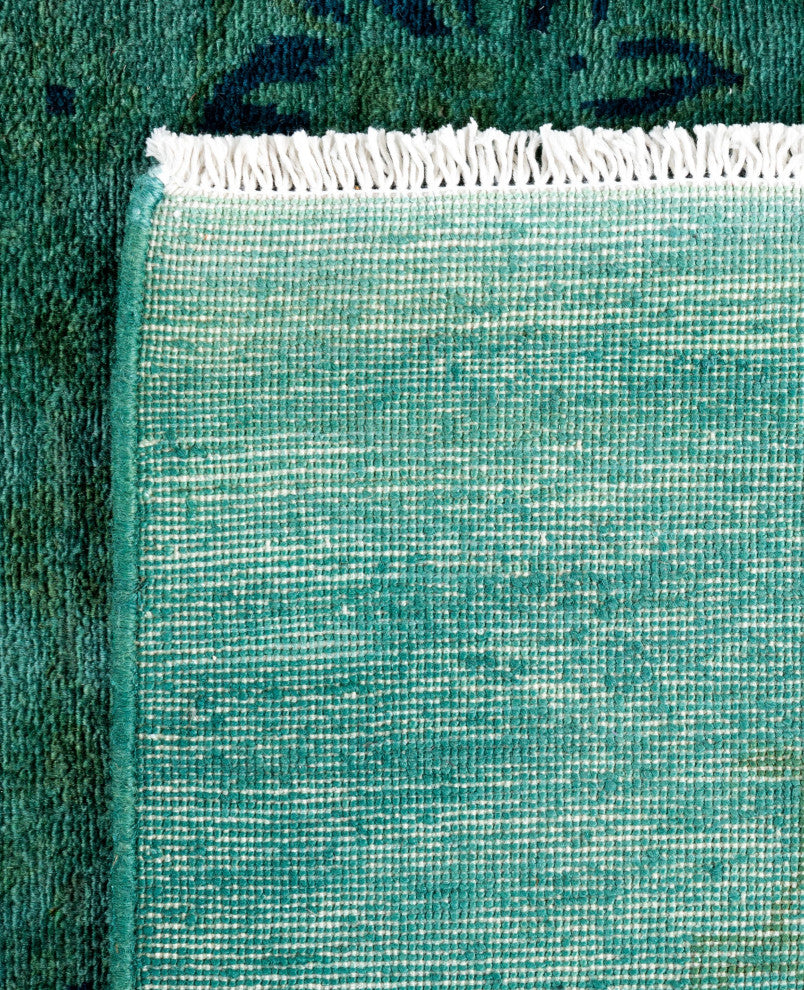 Overdyed One-of-a-Kind Hand-Knotted Area Rug Green, 3' 10" x 5' 10"