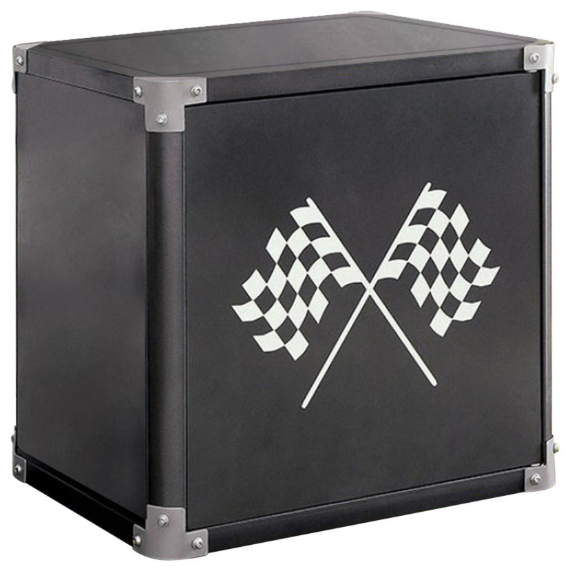 GT Racer Contemporary Night Stand, Gun Metal