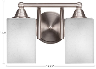 Paramount 2-Light Bath Bar, Brushed Nickel, 4" White Muslin Glass