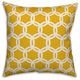 Yellow and White Lattice 16x16 Throw Pillow