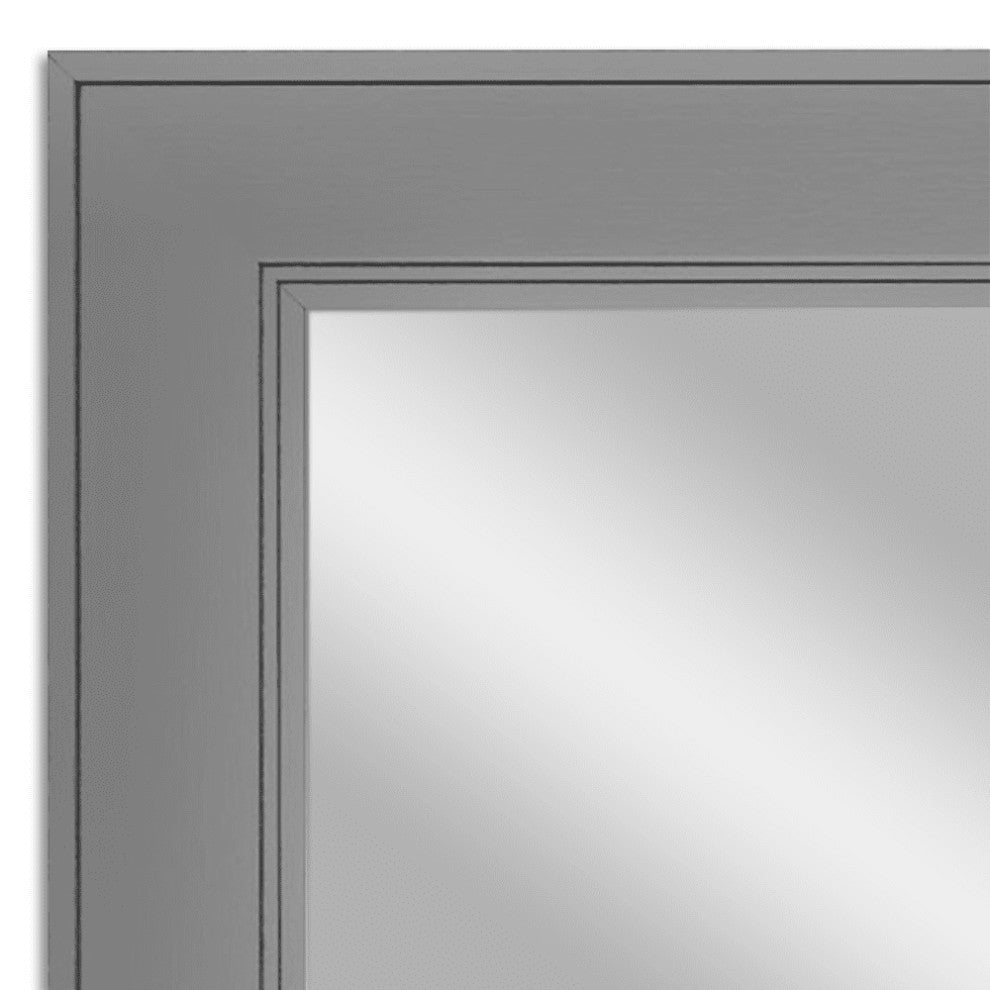 Porter Dark Gray Framed Mirror, 28"x60"