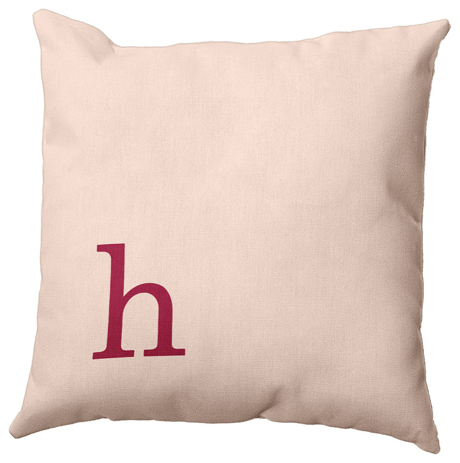 20"x20" Modern Monogram Decorative Throw Pillow, Cranberry