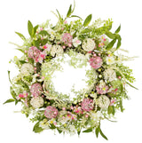 Hydrangea and Berry Floral Spring Wreath 28" Pink and Green