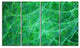 Mystic Green Fractal Veins, Abstract Canvas Art Print, 48"x28", 4 Panels