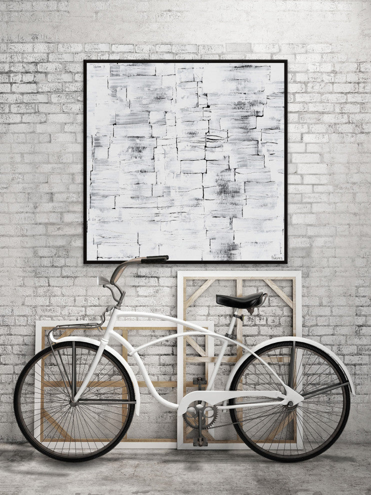 "Absolute Chaos" Floater Framed Painting Print on Canvas, 32x32