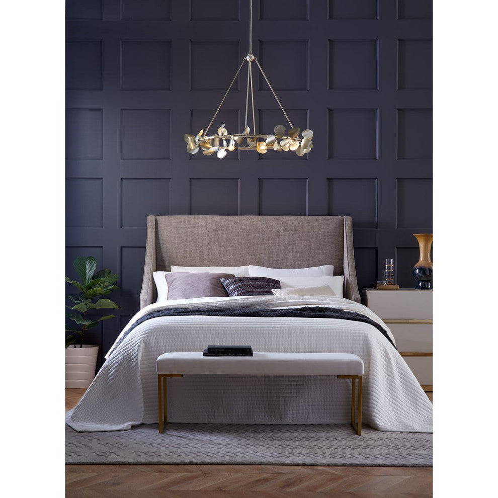 Laurel Collection 8-Light Transitional Chandelier, Gilded Silver