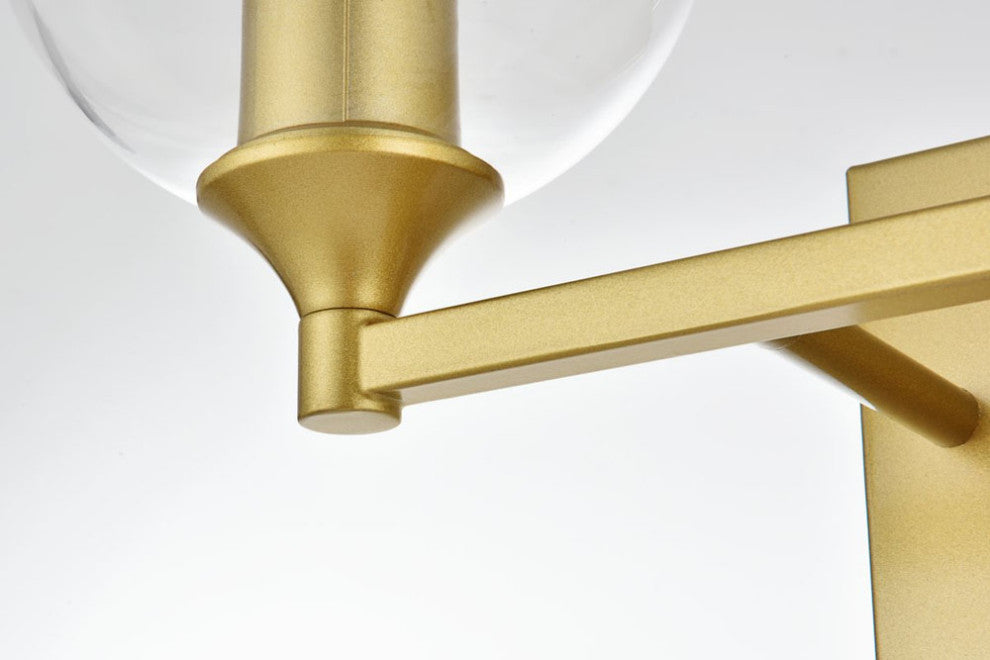 Elegant Lighting LD7308W16 Eero 2 Light 16"W Vanity Light - Chrome / Clear