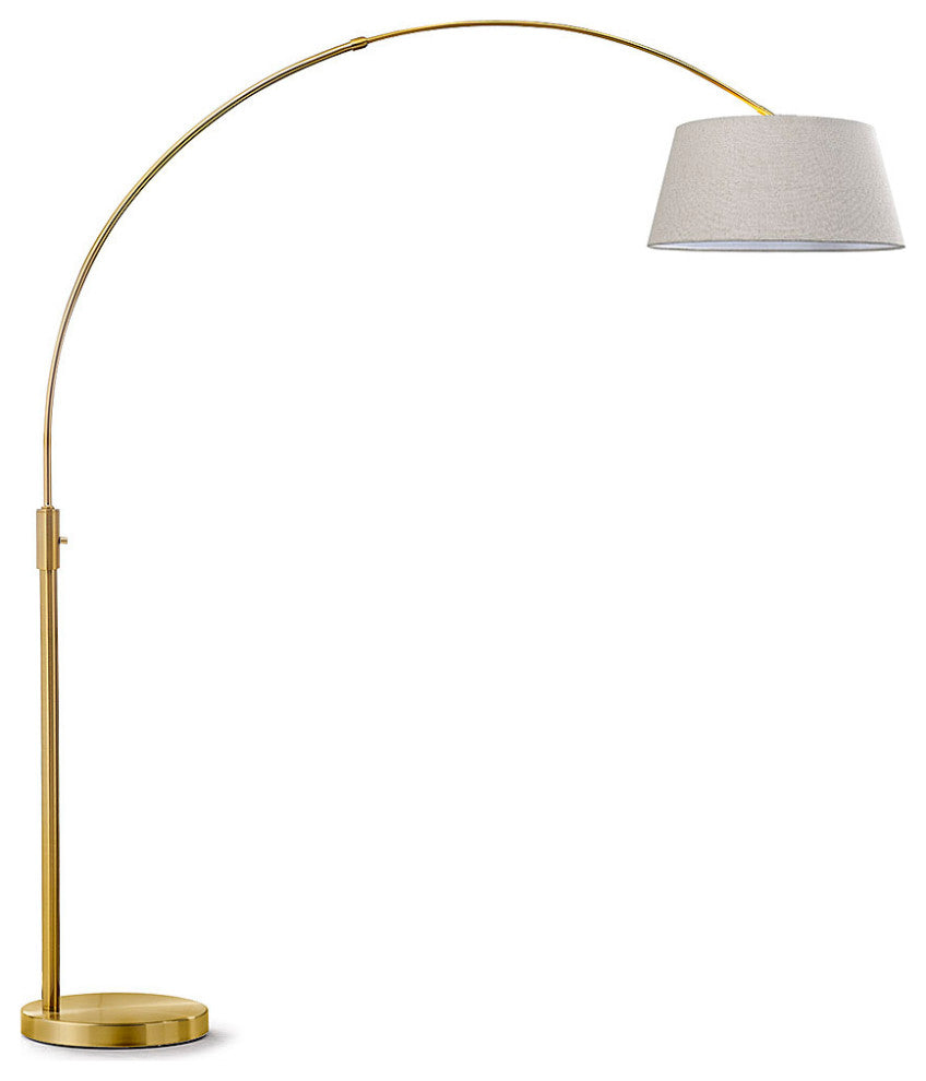 Orbita  81"H LED Dimmable Retractable Arch Floor Lamp, Bulb included, Antique Br