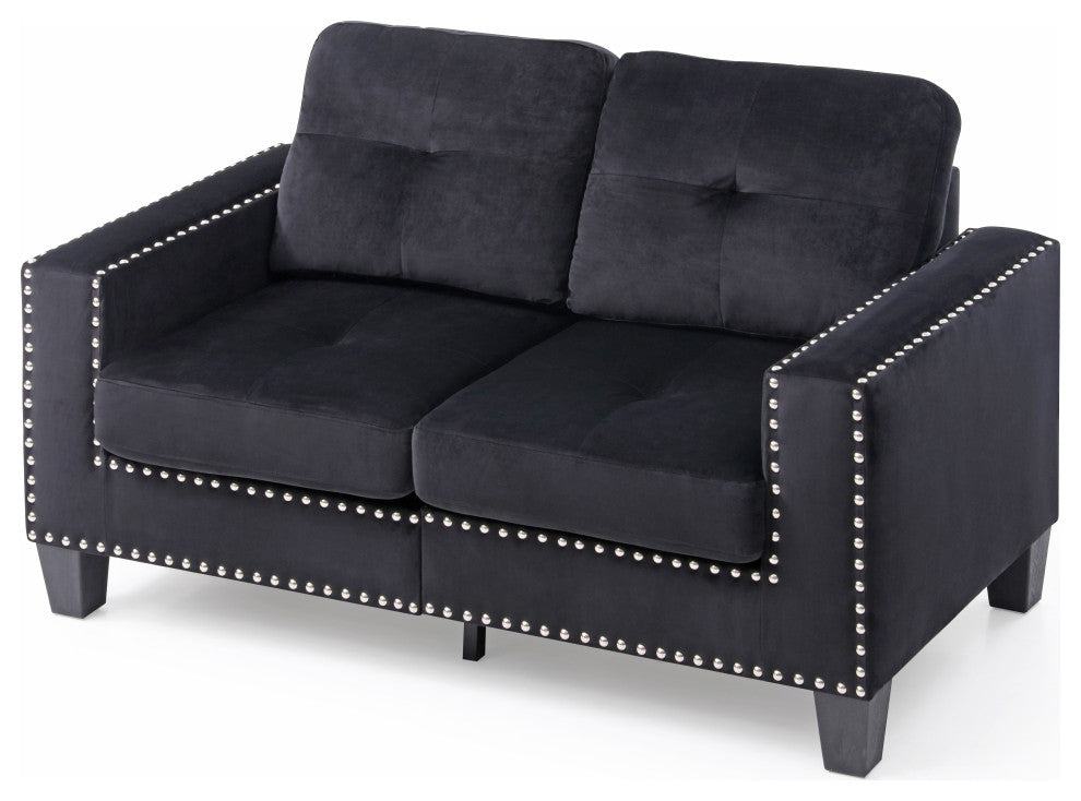 Kidd Sectional, Black Twill Fabric