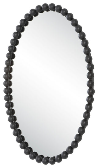 Uttermost 09876 Serna 20" W x 30" H Oval Framed Bathroom Mirror - Matte Black