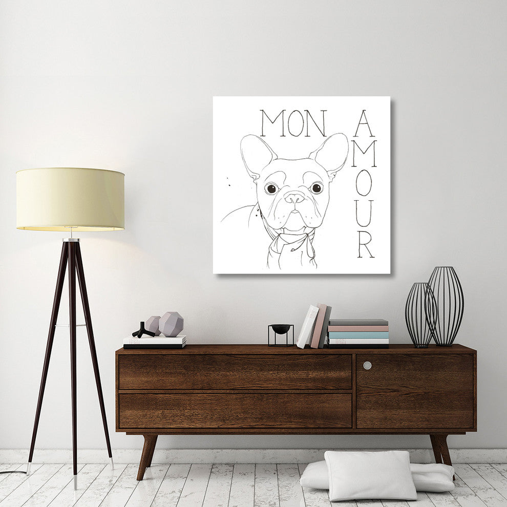 "Puppy Love Frenchie" Digital Paper Print by Elyse DeNeige, 42"x42"