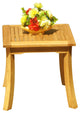 3-Piece Outdoor Patio Teak Dining Set: 18" Side Table, 2 Surf Folding Chairs