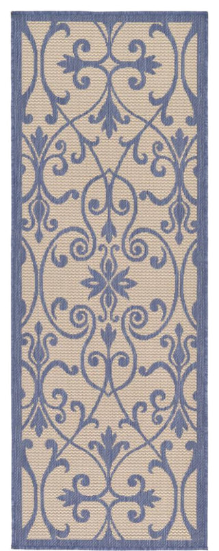 Rug Unique Loom Outdoor Botanical Blue Runner 2' 2 x 6' 0