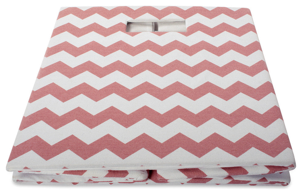 DII Polyester Cube Chevron Rose Square 11x11x11"