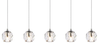 Elegant Lighting 3505D32 Eren 5 Light 32"W Crystal Linear Pendant - Chrome